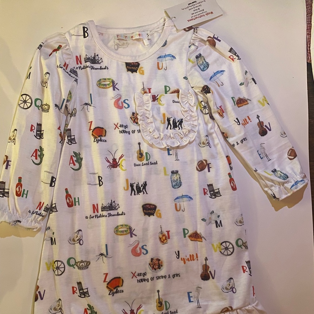 NWT Cajun ABC Nightgown by The Printed Press